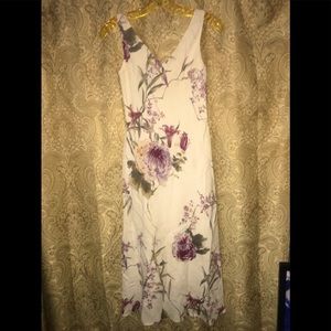 Jones New York Dress. Floral, Linen, Lined. Size 4